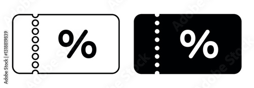 A shopping voucher, a discount ticket icon. Voucher symbol. Gift coupon logo. Discount ticket symbol. Web design coupon. EPS 10. Vector illustrations