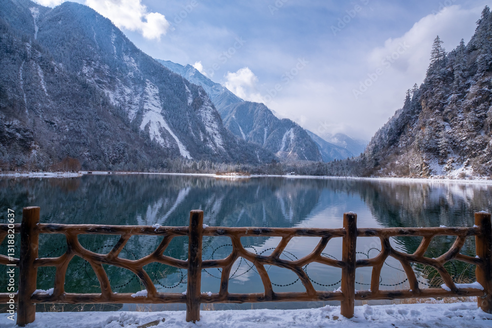 Bipenggou National Park in Sichuan China, is a natural reserve blessed with typical alpine views, including virgin forest, plateau lakes, glaciers, snow mountains, tinkling streams and waterfalls