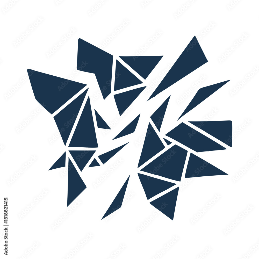 Abstract fractured geometric pattern in blue Abstract fractured geometric pattern in blue
