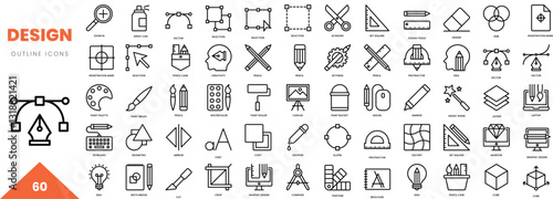 design outline icon collection. Vector illustration