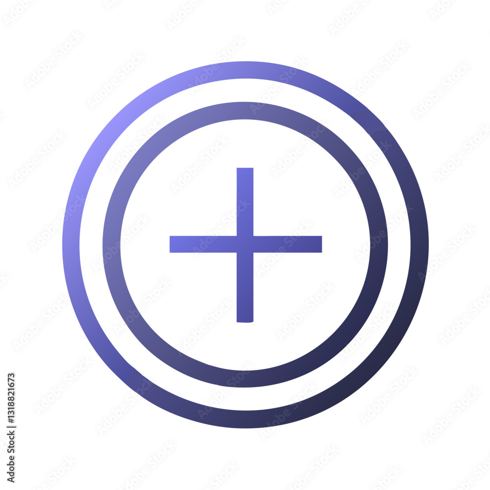 Glossy plus icon with circular gradient Glossy plus icon with circular gradient
