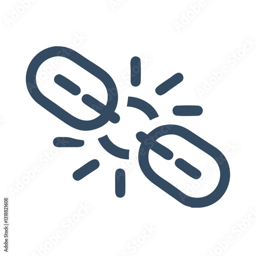Broken chain link symbolizing disconnection