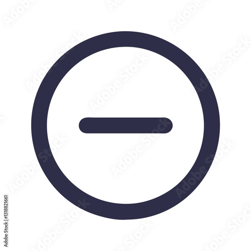 Minus symbol inside bold circular icon