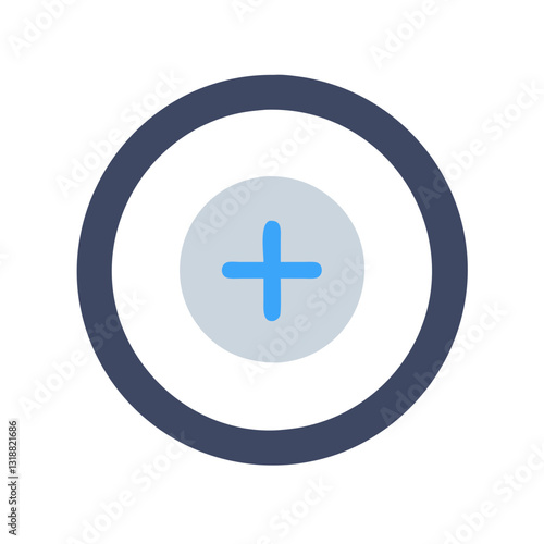 Blue plus sign in circular button icon