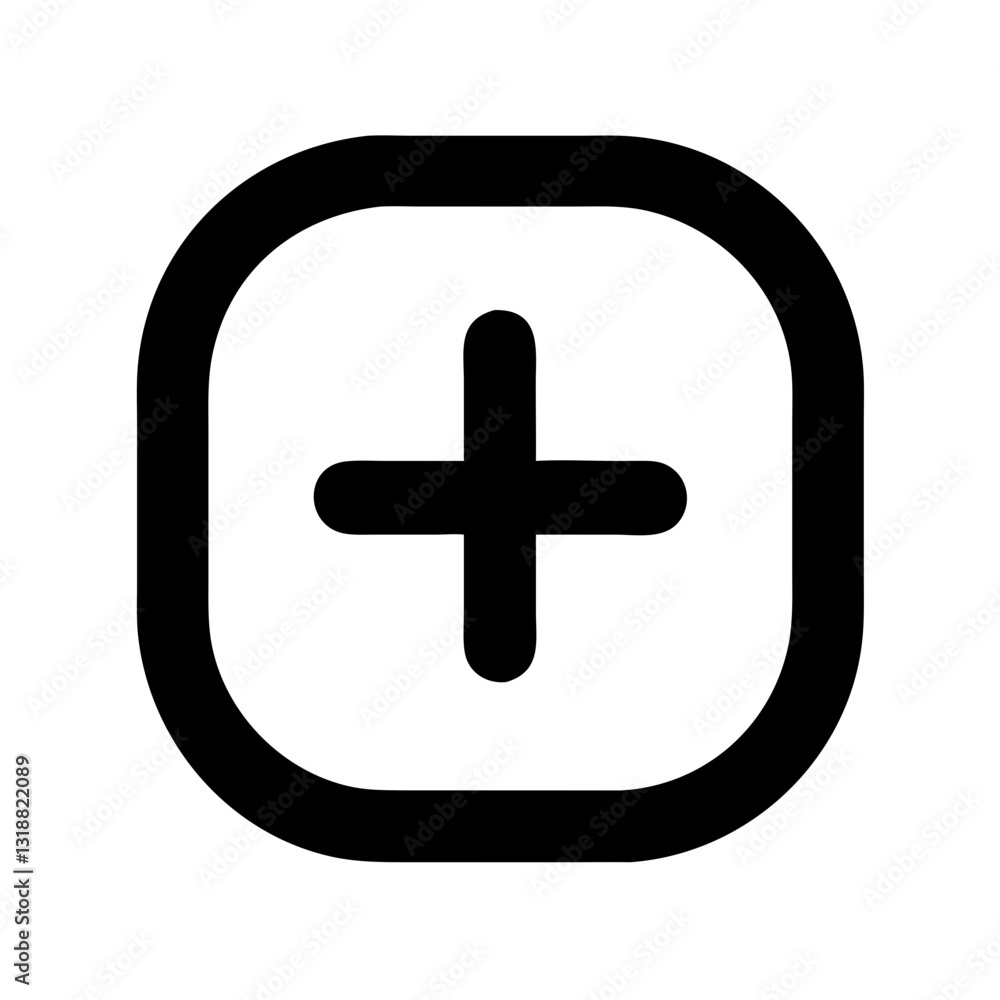 Fototapeta premium Plus symbol inside rounded square icon