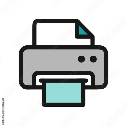 Printer icon with document printing