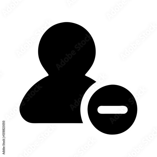 User profile icon with minus symbol