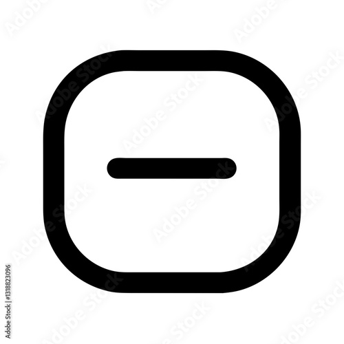 Rounded minus symbol in black outline