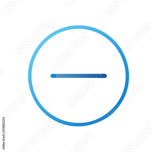 Blue outlined minus icon with gradient effect