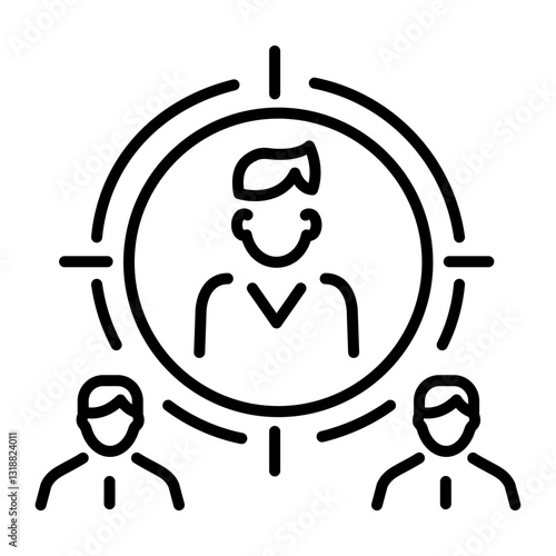 Target audience icon in linear style 
