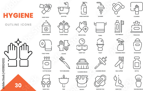 hygiene outline icon collection. Vector illustration