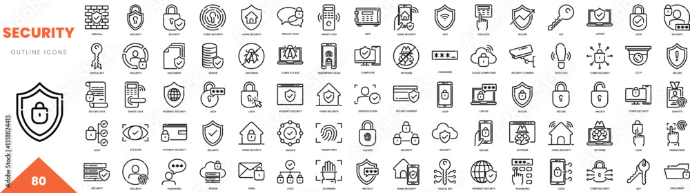 security outline icon collection. Vector illustration security outline icon collection. Vector illustration