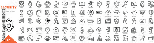 security outline icon collection. Vector illustration