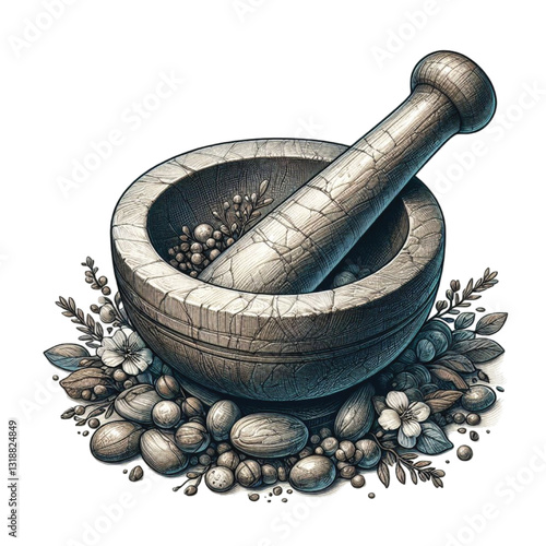 Mortar And Pestle vector