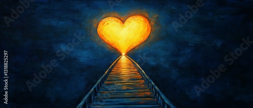 Bridge to a Glowing Heart: Navy Sky 