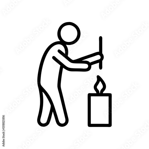 Person creating candle with focused expression and minimalistic black and white style
