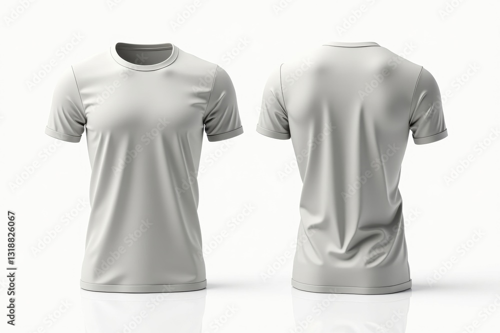 Simple gray t-shirt displayed from multiple angles Simple gray t-shirt displayed from multiple angles