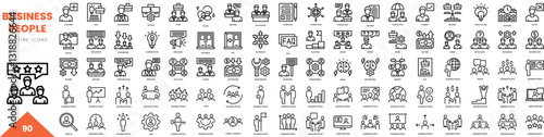 business people outline icon collection. Vector illustration