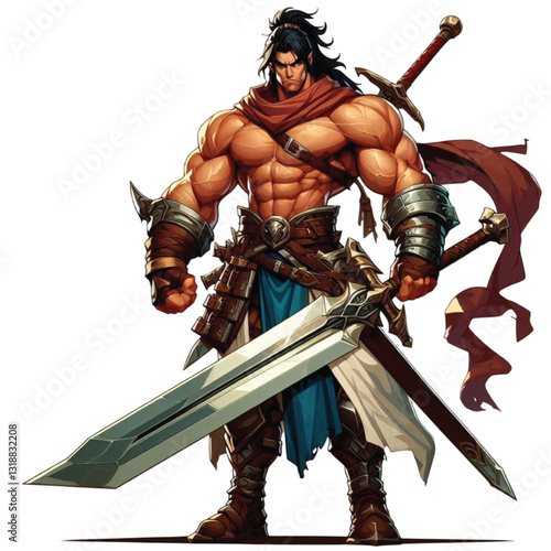 Muscular Swordsman vector