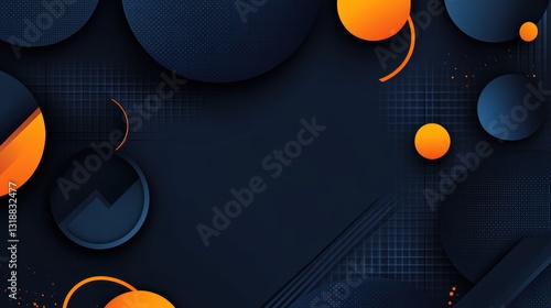 Abstract dark blue and orange design