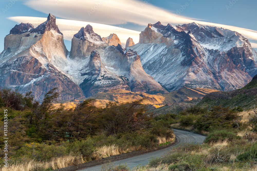 Nice view of Torres Del Paine National Park, Chile.