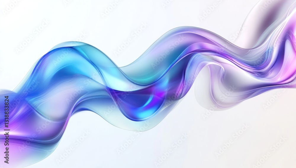 Abstract flowing wave of vibrant blue, purple, and white. Abstract flowing wave of vibrant blue, purple, and white.