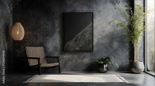 Wallpaper Mural Frame mockup in minimalist decorated interior background, Torontodigital.ca