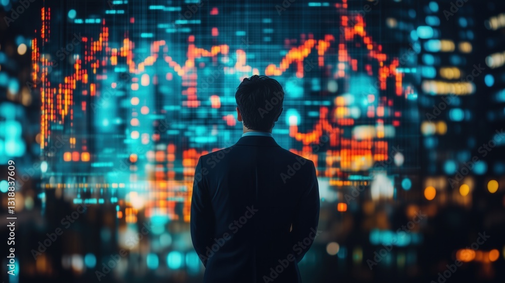Market trends analysis by business professional in urban setting Market trends analysis by business professional in urban setting