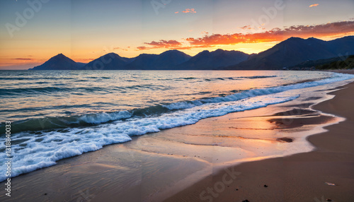 Le coucher du soleil sur la plage