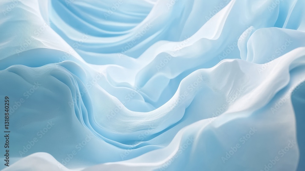 Fototapeta premium Soft, flowing light blue fabric.