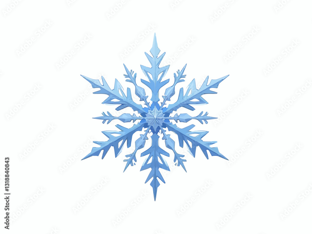 isolated illustration of a single snow flake made up of a beautiful geometric design isolated illustration of a single snow flake made up of a beautiful geometric design