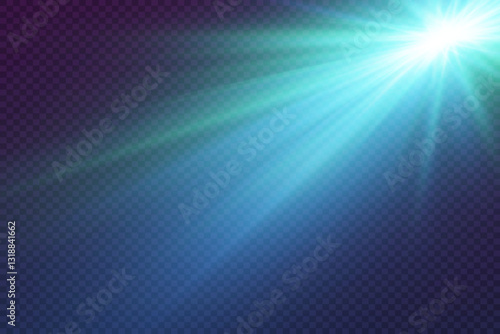 Optical light effect of lines. The effect of glare and lenses. Sparkling star shine.