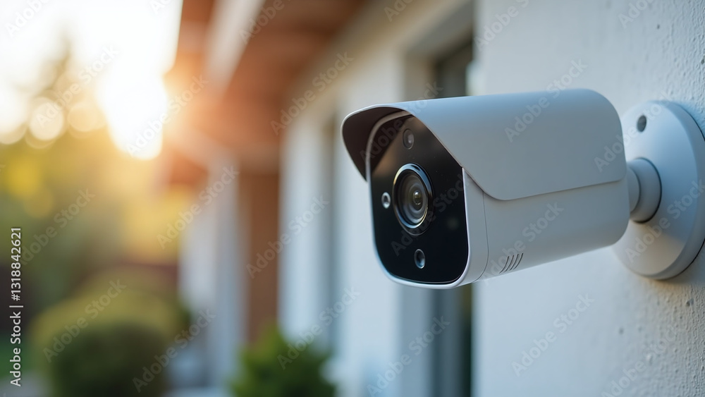 advanced technology visible modern home security camera showcasing vigilant coverage advanced technology visible modern home security camera showcasing vigilant coverage