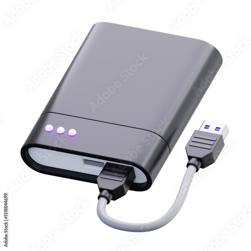 external hardisk 3d icon illustration