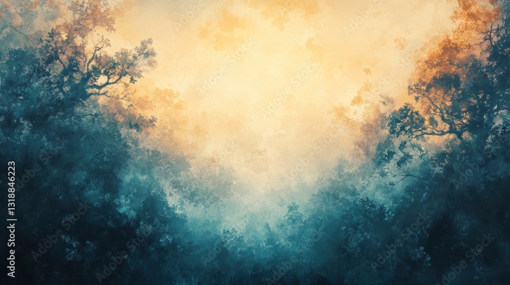 Obraz premium Enchanted Forest: Mystical Dawn