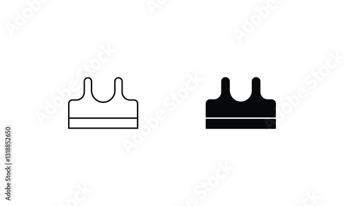 Gril Clothes icons set line and glyph vector stock illustration
