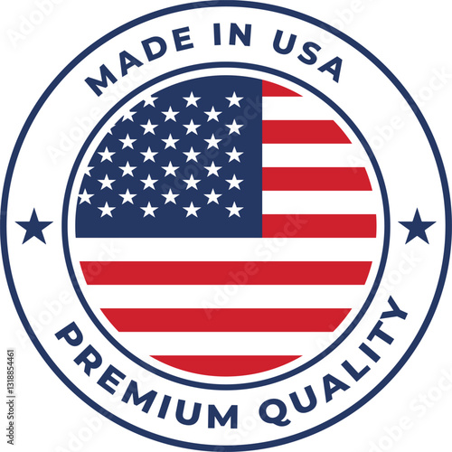 Made in usa rounded vector symbol on white background