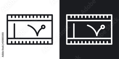 Animation icon set in black and white stroke lines