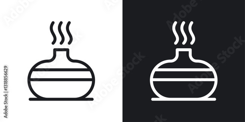 Diffuser icon set in black and white stroke lines