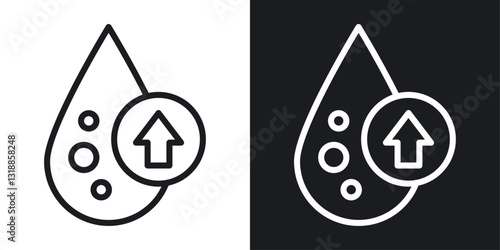 High cholesterol icon set in black and white stroke lines