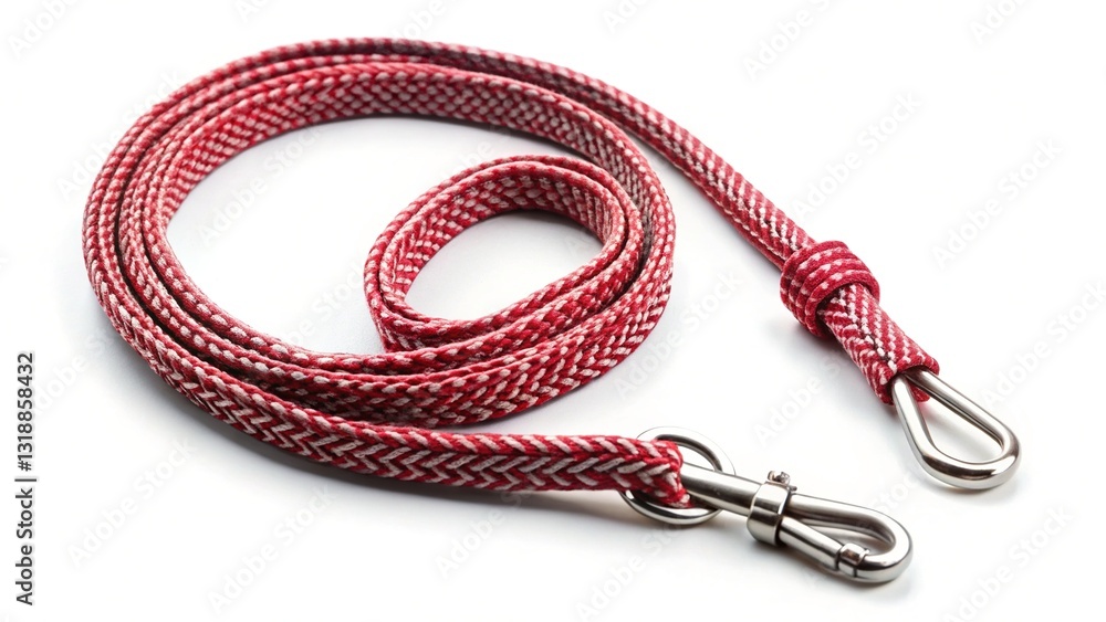 Fototapeta premium Overhead Flat Lay Pet Leash Reviews on White Background - Clean & Minimal Design