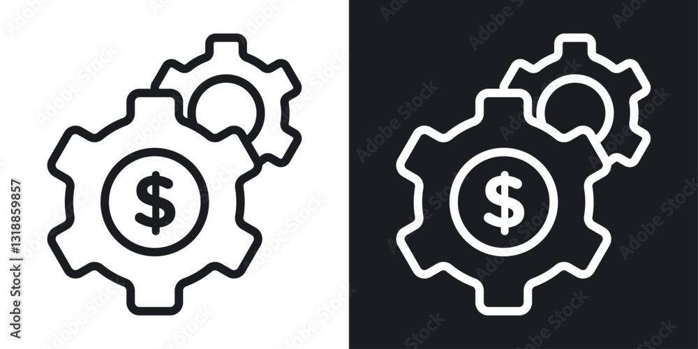Money processes icon set in black and white stroke lines Money processes icon set in black and white stroke lines