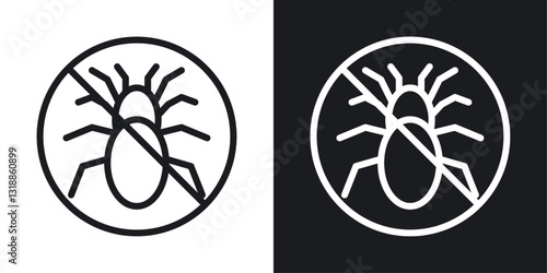 No parasitic insects sign set in black and white stroke lines