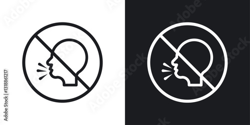 No talking sign set in black and white stroke lines