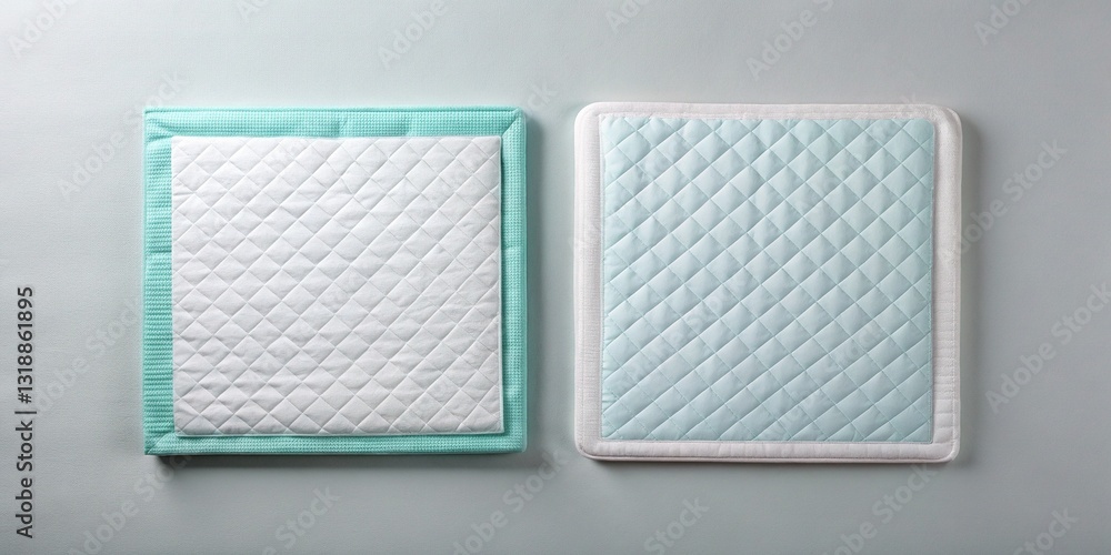Fototapeta premium Pet Training Pads: Minimalist Flat Lay Stock Photo - Soft & Feminine Design