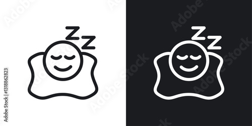 Sleeping icon set in black and white stroke lines