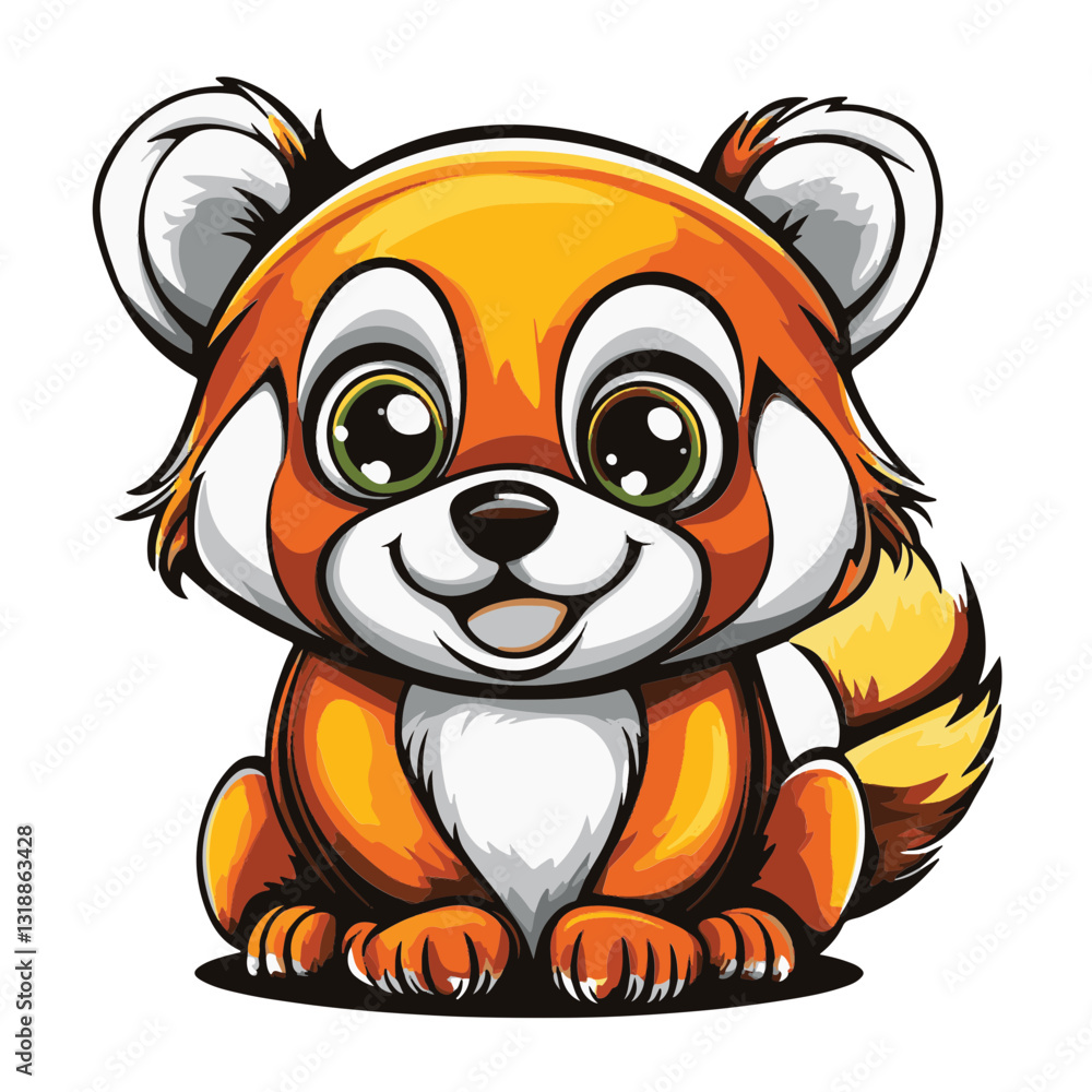 Obraz premium Raccoon cartoon vector illustration 