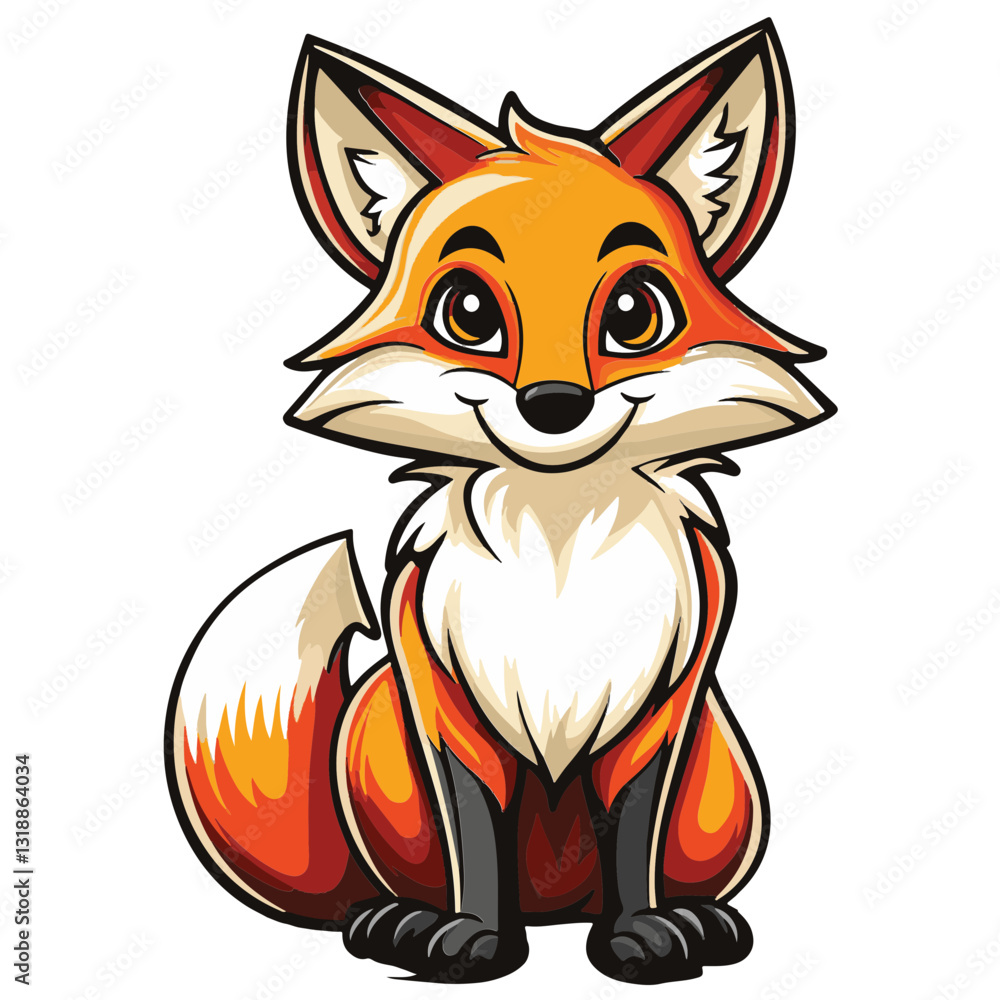 Obraz premium red fox cartoon