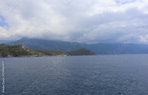 Fototapeta Naklejka Na Ścianę i Meble -  Aegean Sea view near the Dead Sea (Olu Deniz) in Fethiye, Mugla, Turkey.