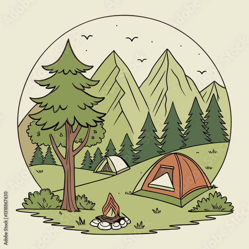 camping in the mountains